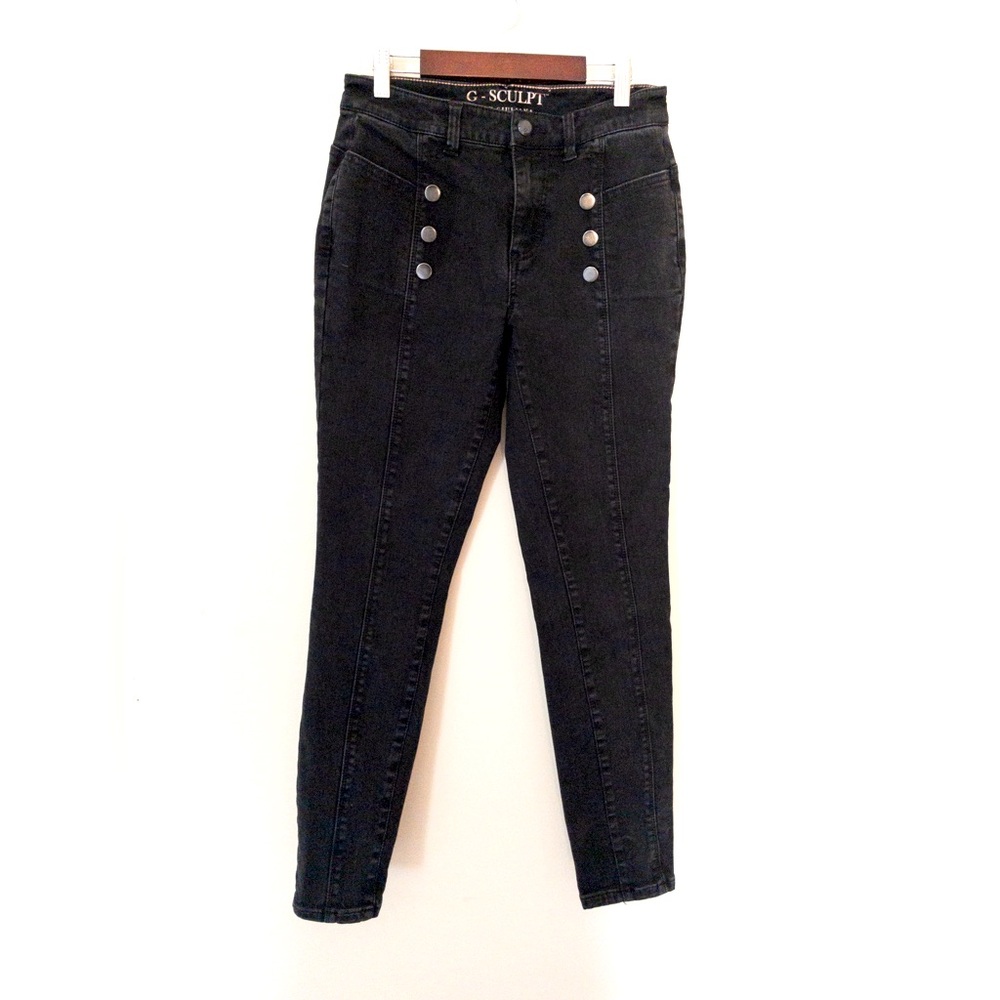 G by Giuliana High Rise Nautical Button Black Denim Jeans